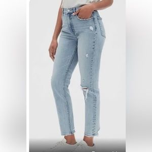 Gap High Rise Distressed Cigarette Jeans